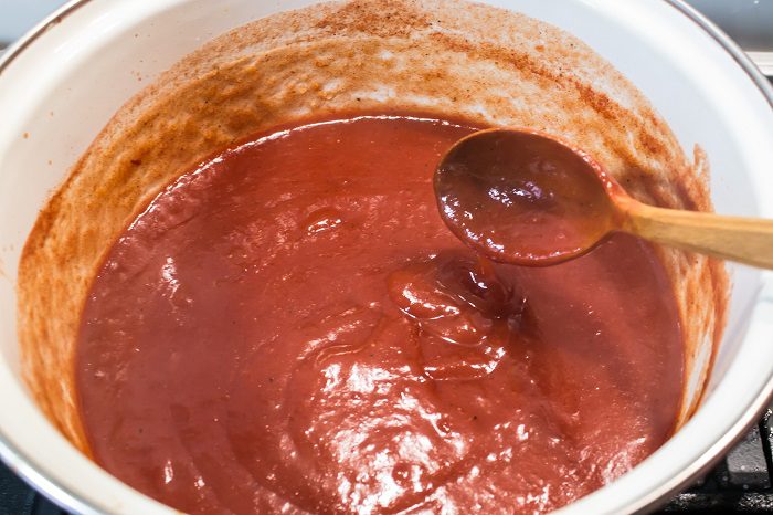 Густой домашний кетчуп с крахмалом из томатного сока